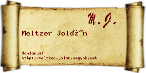 Meltzer Jolán névjegykártya